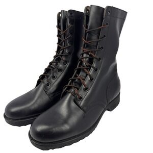 Genesco CIC Vintage US Military Combat Boots Black Leather Lace Up Size 7 XW